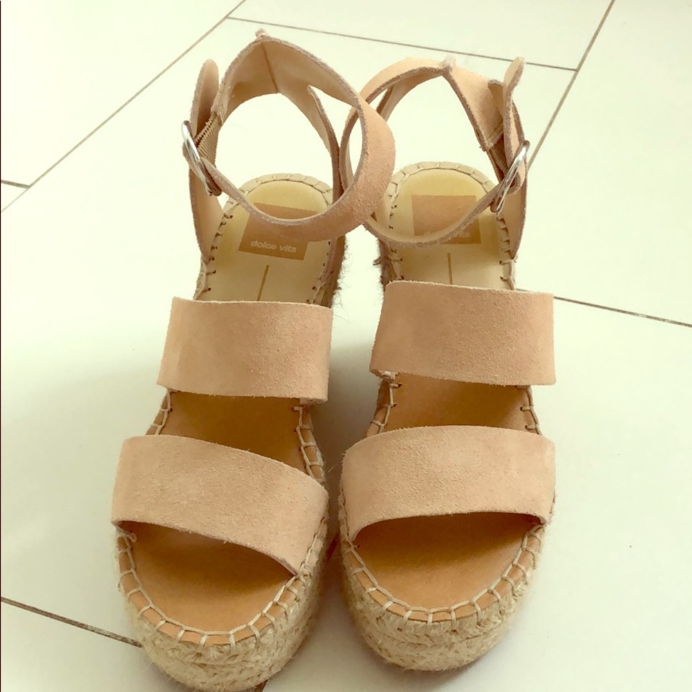 Dolce Vita Shae blush suede wedges